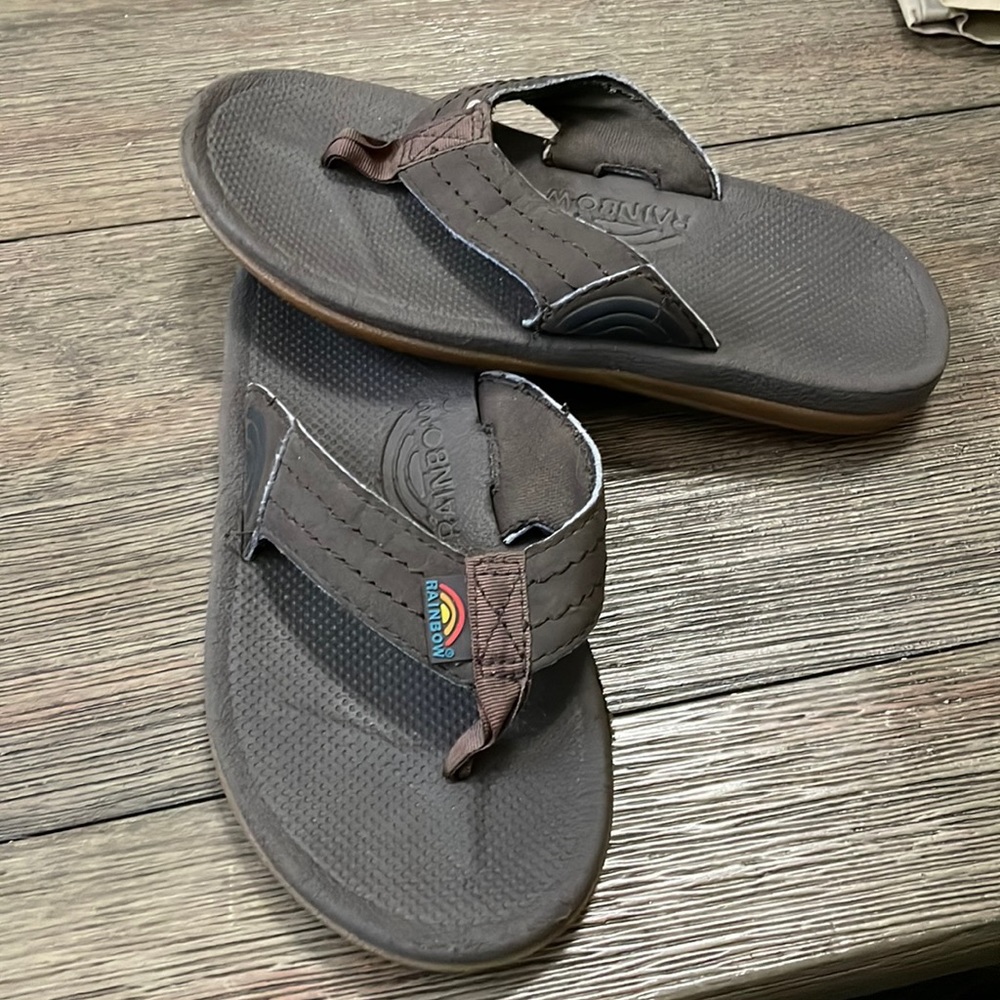 Kids Size 11/12 Rainbow flip flops